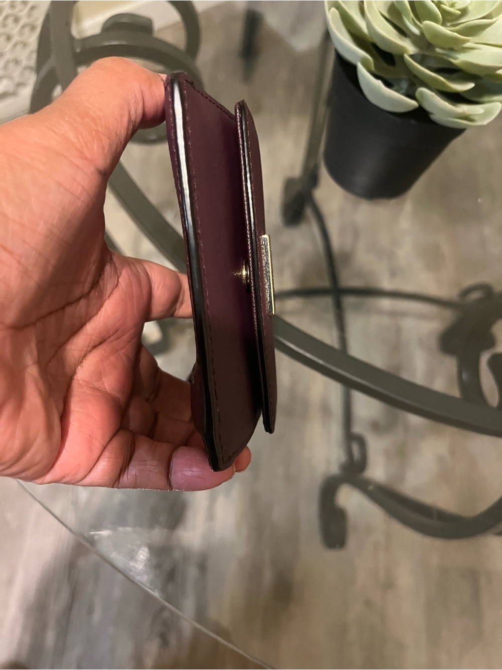 kate spade Plum Saffiano Leather Small Wallet with Gold Hardware - Picture 11 of 15